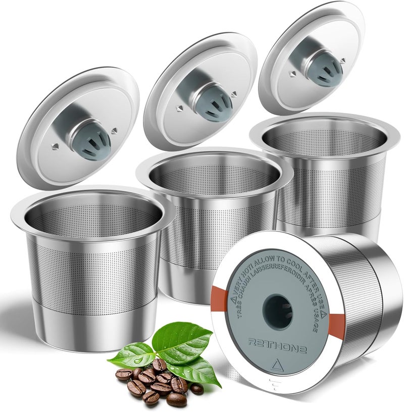 RETHONE Reusable K Cup for Keurig: Stainless Steel K Cup Coffee Pods Compatible with Keurig 1.0 & 2.0 Coffee Makers Machine, BPA-Free Refillable Coffee Filters with Tight Seal, Easy to Clean - Image 1